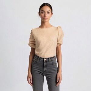 Jules  & Leopold Womens Half Sleeve Ruched Top Sz Small Pink New